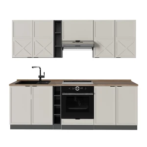 Küchenzeile Fame-Line GrauBeige/Anthrazit 235 cm , AP Eiche Vicco