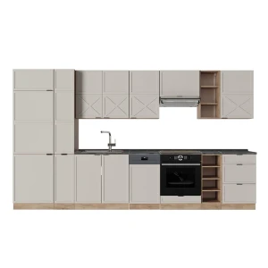 Küchenzeile Fame-Line GrauBeige/Goldkraft Eiche 355 cm , AP Anthrazit Vicco