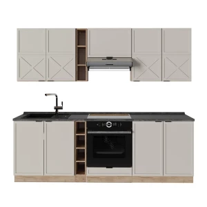 Küchenzeile Fame-Line GrauBeige/Goldkraft Eiche 235 cm , AP Anthrazit Vicco