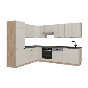 Eckküche Fame-Line GrauBeige/Goldkraft Eiche 287 x 227 cm, AP Anthrazit Vicco