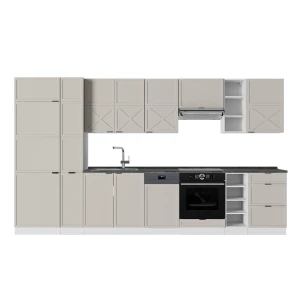 Kitchenette Fame-Line CinzaBege/Branco 355 cm , AP Antracite Vicco