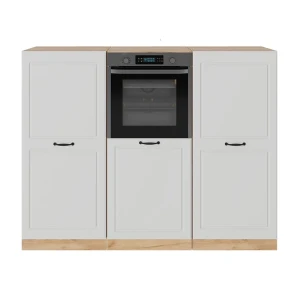 Küchenblock R-Line Weiß Landhaus/Goldkraft Eiche 180 cm ohne Arbeitsplatte Vicco