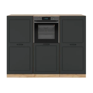 Küchenblock R-Line Anthrazit Landhaus/Goldkraft Eiche 180 cm ohne Arbeitsplatte Vicco
