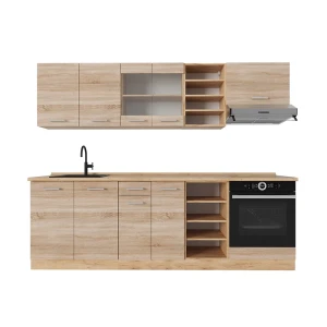 Küchenzeile R-Line Sonoma/Goldkraft Eiche 240 cm , AP Eiche Vicco