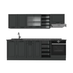 Kitchenette R-Line Casa de campo antracite/Antracite 240 cm , AP Antracite Vicco