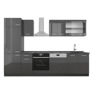 Kitchenette R-Line Antracite alto brilho/Antracite 300 cm , AP Antracite Vicco