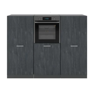 Küchenblock R-Line Schwarz Beton/Anthrazit 180 cm ohne Arbeitsplatte Vicco