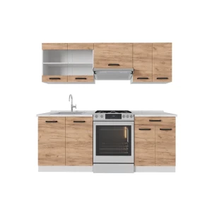 Kitchenette R-Line Carvalho Goldkraft/branco 200 cm AP Antracite Vicco