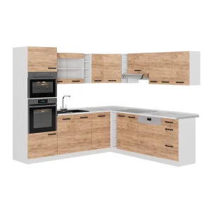 Sarokkonyha R-Line Arany Power tölgy/Fehér 247 x 237 cm MP Tölgy Vicco