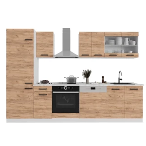 Konyhabútor R-Line Gold power tölgy/fehér 300 cm munkalap nélkül Vicco