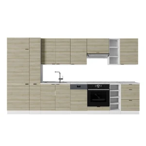 Cucina componibile Fame-Line Pannello di quercia/bianco 355 cm senza piano di lavoro Vicco