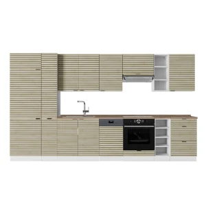 Kitchenette Fame-Line Painel carvalho/branco 355 cm , AP Carvalho Vicco