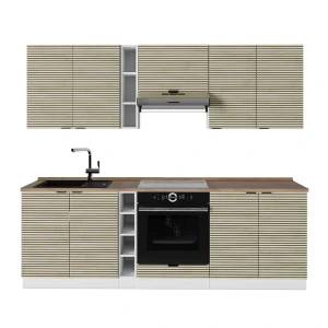 Konyhabútor Fame-Line Tölgy panel/fehér 235 cm , MP Tölgy Vicco