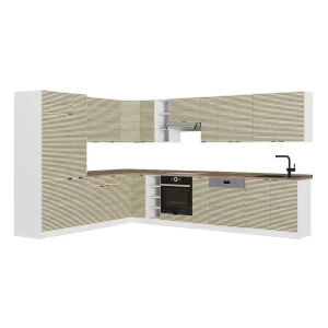 Sarokkonyha Fame-Line Tölgy panel/Fehér 347 x 257 cm, MP Tölgy Vicco