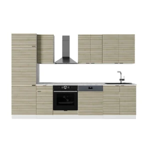 Aneks kuchenny Fame-Line Panel dębowy/biały 300 cm , BP Marmur Vicco
