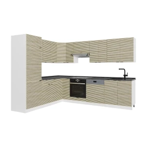 Sarokkonyha Fame-Line Tölgy panel/Fehér 287 x 227 cm, MP Antracit Vicco