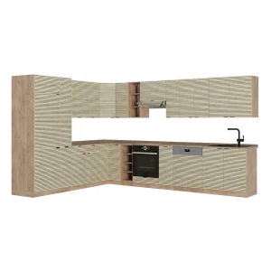 Cucina angolare completa Fame-Line Pannello in quercia/Rovere dorato 347 x 257 cm, PL Rovere Vicco