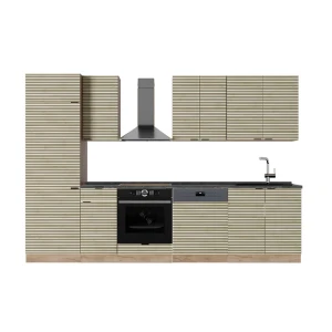 Küchenzeile Fame-Line Eiche Paneel/Goldkraft Eiche 300 cm , AP Anthrazit Vicco