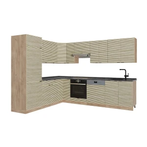 Sarokkonyha Fame-Line Tölgy panel/Arany Power tölgy 287 x 227 cm, MP Antracit Vicco