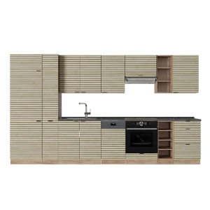 Küchenzeile Fame-Line Eiche Paneel/Goldkraft Eiche 355 cm , AP Anthrazit Vicco