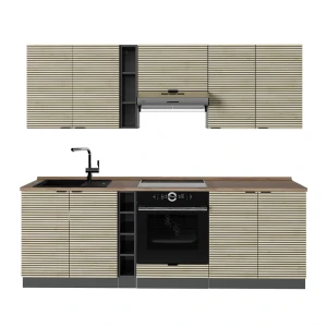 Konyhabútor Fame-Line Tölgy panel/antracit 235 cm , MP Tölgy Vicco