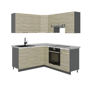 Sarokkonyha Fame-Line Tölgy panel/Antracit 190 x 160 cm munkalap nélkül Vicco