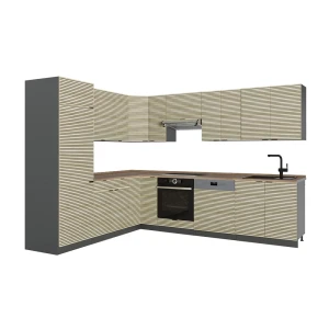 Cucina angolare completa Fame-Line Pannello in quercia/Antracite 287 x 227 cm, PL Rovere Vicco