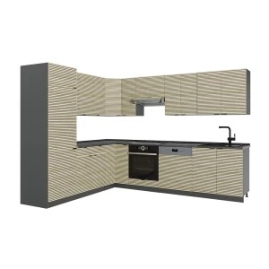 Sarokkonyha Fame-Line Tölgy panel/Antracit 287 x 227 cm, MP Antracit Vicco