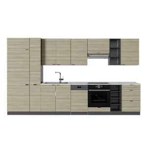 Cucina componibile Fame-Line Pannello in rovere/antracite 355 cm senza piano di lavoro Vicco
