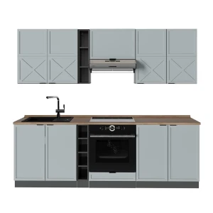 Kitchenette Fame-Line Azul acinzentado claro/antracite 235 cm, AP Carvalho Vicco