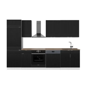 Kitchenette Fame-Line Listrado preto/branco 300 cm , AP Carvalho Vicco