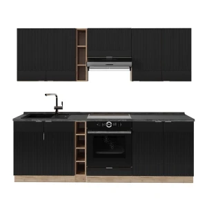 Kitchenette Fame-Line Carvalho preto listrado/Goldkraft 235 cm , AP Antracite Vicco