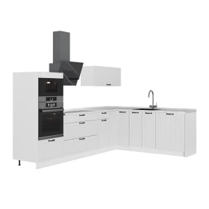 Hoekkeuken Fame-Line Wit Landhuis/Wit 287 x 207 cm zonder werkblad Vicco