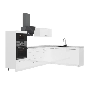 Hoekkeuken Fame-Line Wit Hoogglans/Wit 287 x 207 cm zonder werkblad Vicco