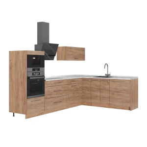 Kuchnia narożna Fame-Line Dąb goldkraft/Dąb goldkraft 287 x 207 cm, BP Marmur Vicco