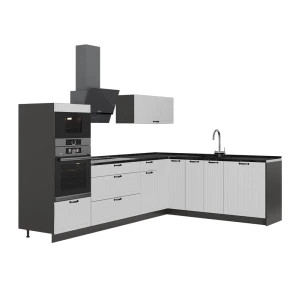 Hoekkeuken Fame-Line Wit Landhuis/Antraciet 287 x 207 cm zonder werkblad Vicco