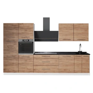 Complete keukeneenheid Fame-Line Goudkleurig Eiken 340 cm, WB Antraciet Vicco