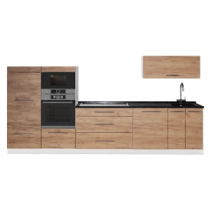 Cuisine Fame-Line Chêne de force doré 340cm, PT Anthracite Vicco