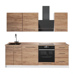 Zabudowa kuchenna Fame-Line Dąb goldkraft/Biały 230 cm, BP Dąb Vicco