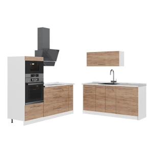 Kuchnia Fame-Line Dąb goldkraft 340 cm, BP Marmur Vicco