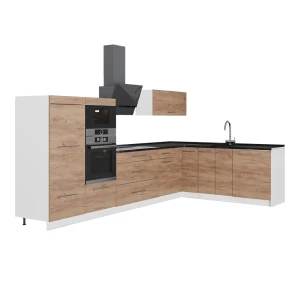 Eckküche Fame-Line Goldkraft Eiche 347 x 207 cm, AP Anthrazit Vicco