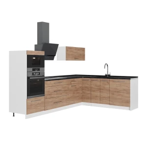 Hoekkeuken Fame-Line Goudkleurig Eiken 287 x 207 cm, WB Antraciet Vicco
