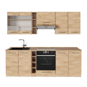Küchenzeile Fame-Line Goldkraft Eiche 235 cm , AP Eiche Vicco