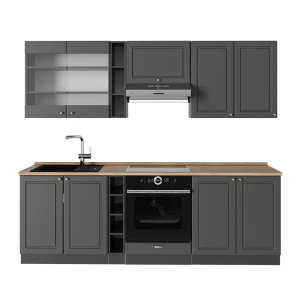 Konyhasarok Fame-Line Anthrazit-arany Landhaus 235 cm , MP Tölgy Vicco