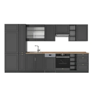 Konyhasarok Fame-Line Anthrazit-arany Landhaus 355 cm , MP Tölgy Vicco