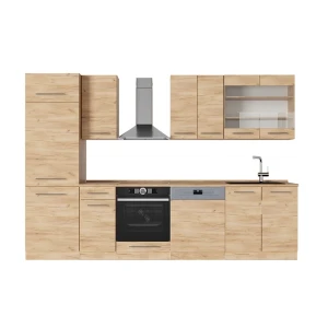 Küchenzeile Fame-Line Goldkraft Eiche 300 cm , AP Eiche Vicco