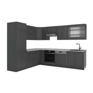 Cucina angolare completa Fame-Line Oro-antracite rustico/Antracite 287 x 227 cm, PL Marmo Vicco