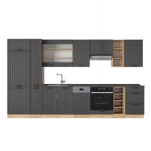 Küchenzeile Fame-Line Dunkelgrau 355 cm , AP Anthrazit Vicco