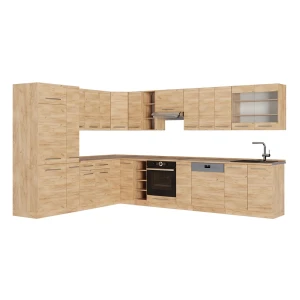 Eckküche Fame-Line Goldkraft Eiche/Goldkraft Eiche 347 x 257 cm, AP Eiche Vicco