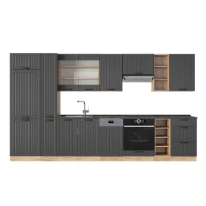 Cucina componibile Fame-Line Grigio scuro 355 cm senza piano di lavoro Vicco